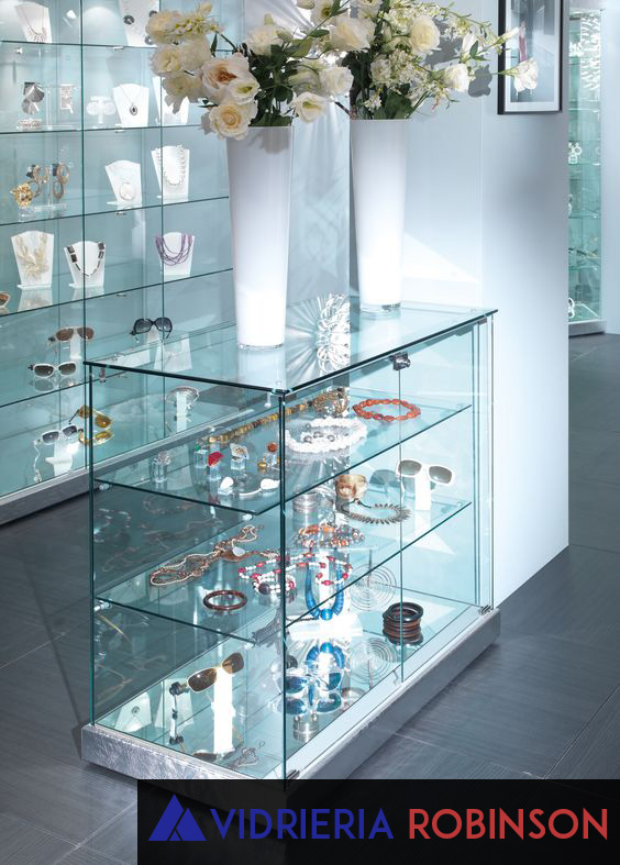 vitrinas de vidrio para joyas